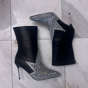 Black Rhinestone boots Clineq Azalea Wang